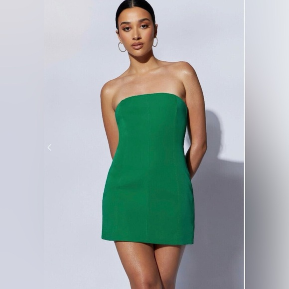 meshki maci crepe mini dress green NWT - Picture 1 of 5